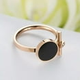 thumbnail image 6 of Black Elegant Band Women's Rose Gold Titanium Steel Wedding Ring Size 5-9, 6 of 6
