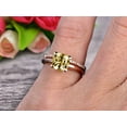 thumbnail image 5 of Shining Bridal Set 7mm Cushion Cut Gemstone 1.80 Carat Champagne Diamond Moissanite Engagement Ring Set Handmade Solid 10k Rose Gold Art Deco, 5 of 5