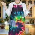 thumbnail image 5 of Colorful Tie Dye Bib Apron with Pocket Chef Aprons Waterproof Bib Aprons for Women Men Chef Cooking Aprons for Kitchen Cool BBQ Grilling, 5 of 7