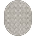 thumbnail image 1 of Unique Loom Outdoor Trellis Flatweave Rug 7' 10 x 10' Oval Gray/Ivory, 1 of 1