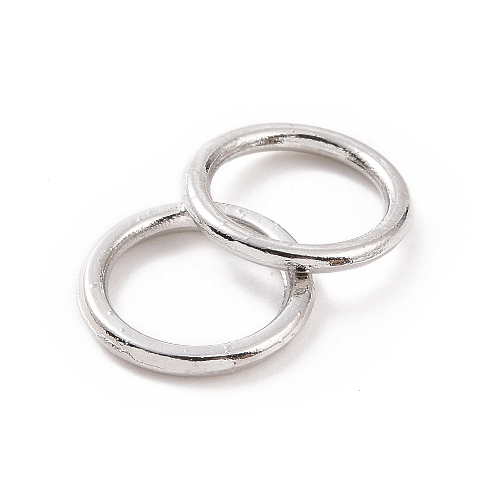 Alloy Closed Jump Rings Round Ring Platinum 10x1.2mm 16 Gauge Inner Diameter: 7.2mm