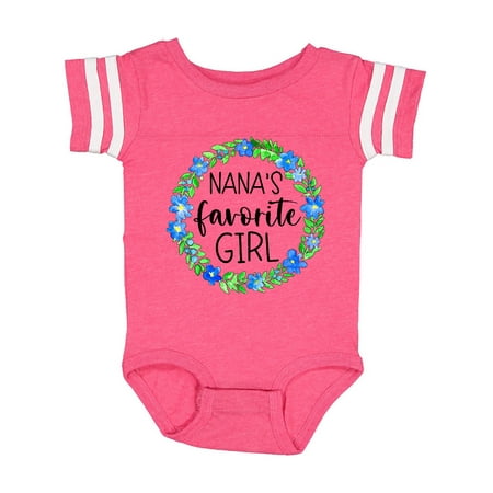 

Inktastic Nana s Favorite Girl Blue Flower Wreath Gift Baby Girl Bodysuit