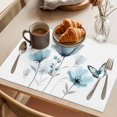 thumbnail image 3 of Spring Blue Tulip Placemats Set of 8 Pastoral Botanical Florals Simple Place Mats Indoor Wipeable Table Mats Washable Cloth Dining Table Placemats for Kitchen Holiday Party Home Decor 13x19 Inch, 3 of 9