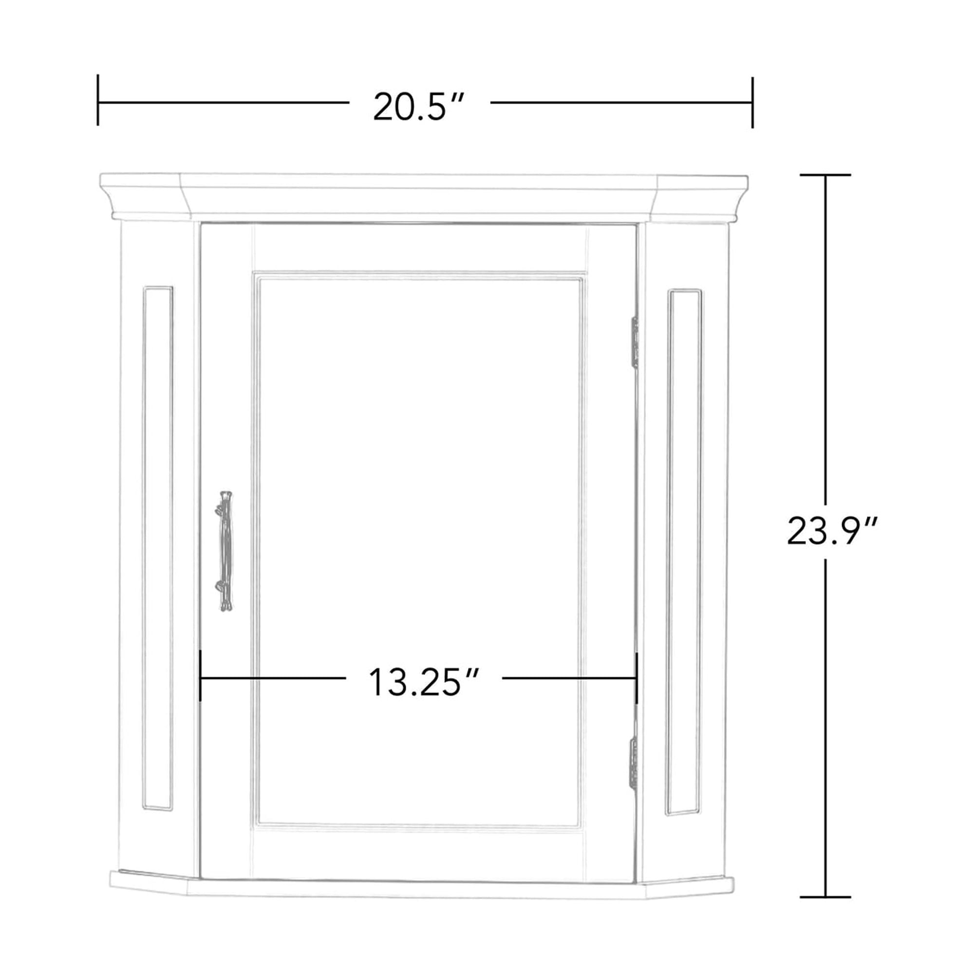RiverRidge Somerset Corner Medicine Cabinet Wall Mount Bathroom Storage Organizer - White