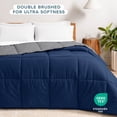 thumbnail image 4 of Bare Home 1800 Collection Reversible Down Alternative Comforter, All-Season, Oversized King, Dark Blue/Gray, 4 of 10