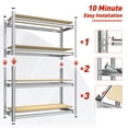 thumbnail image 4 of REIBII 56.7"H 4 Tier Garage Shelves for Storage Shelving Adjustable Units Heavy Duty Shelf, Silver, 4 of 9