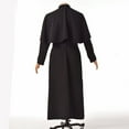 thumbnail image 4 of BLESSUME Men Black and white Soutane Cassock Adult Medieval Clergy Robe Cassock Cape, 4 of 6