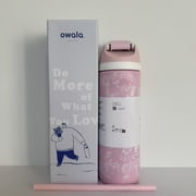 Owala FreeSip Stainless Steel Water Bottle, 24oz, pink and white