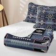 thumbnail image 4 of Erosebridal Traditional Aztec Bed Spread Queen, Tribal Cross Queen Coverlet Set, Slate Blue Dusty Rose 3pcs, 1 Quilt and 2 Pillowcases, 4 of 7