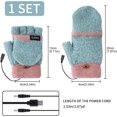 thumbnail image 2 of Guantes cálidos USB amarillos neutros, guantes tejidos de invierno, guantes cálidos de medio dedo, guantes cálidos para ordenador portátil, USB, 2 of 5