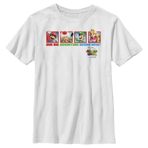 Boy's The Super Mario Bros. Movie Our Big Adventure Begins Now Graphic Tee White Medium