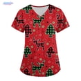 thumbnail image 3 of Blusas de Navidad para mujer, con bolsillos, de manga corta, con cuello en V, estampadas, para lactancia, tallas grandes, S-5XL, para verano, 3 of 5