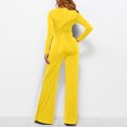 thumbnail image 6 of PMUYBHF Female 4/July Petite Jumpsuits for Women Dressy Wedding Guest Jumpsuits for Women Casual Jumpsuits Loose Fit Belted Dressy Long Sleeve Crewneck Autumn Jumpsuit Long Wide Legs Formal Rompers, 6 of 8