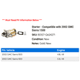 thumbnail image 2 of Starter - Compatible with 2002 GMC Sierra 1500, 2 of 2