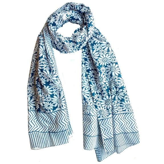 Rastogi Handcrafts Hand block rajasthani print scarves for women 73x44 inch size 100% cotton scarfs use as also sarong (Big-Scarves-1)