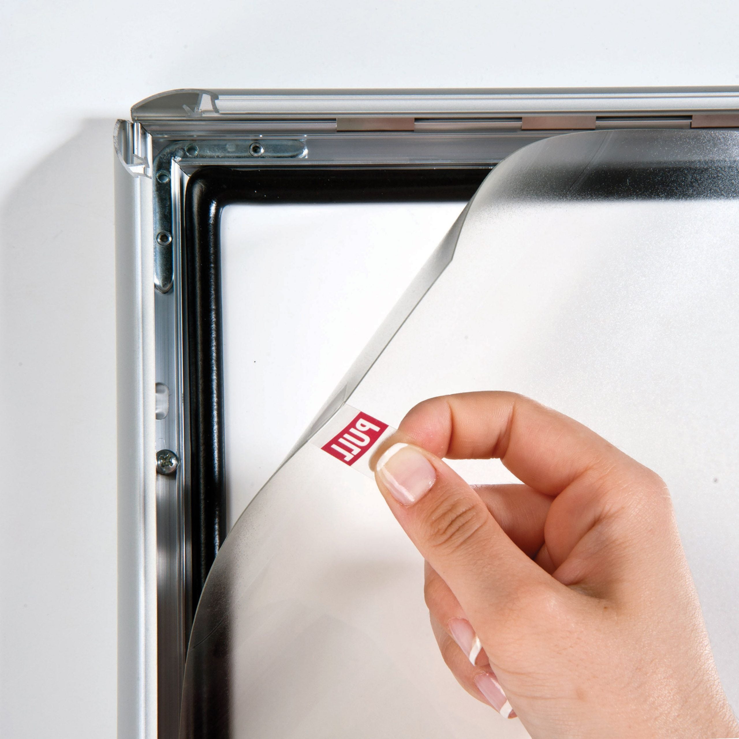 Weatherproof Snap Poster Frame 18x24 Inch Silver 1" Aluminum Profile Front Loading Wall Mounting