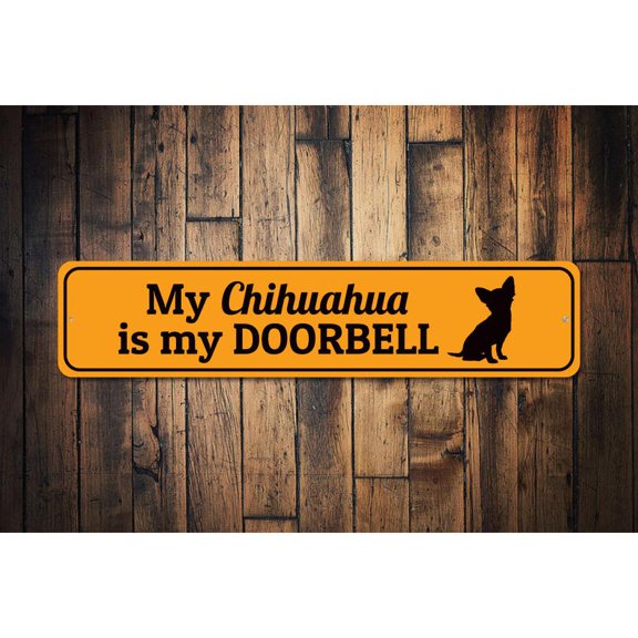 Barking Dog Novelty Sign, Metal Wall Decor - 4x18 inches