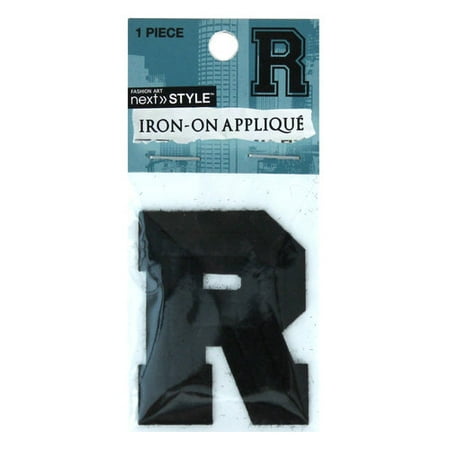 Next Style Single Embroidery Letter, "R", Black