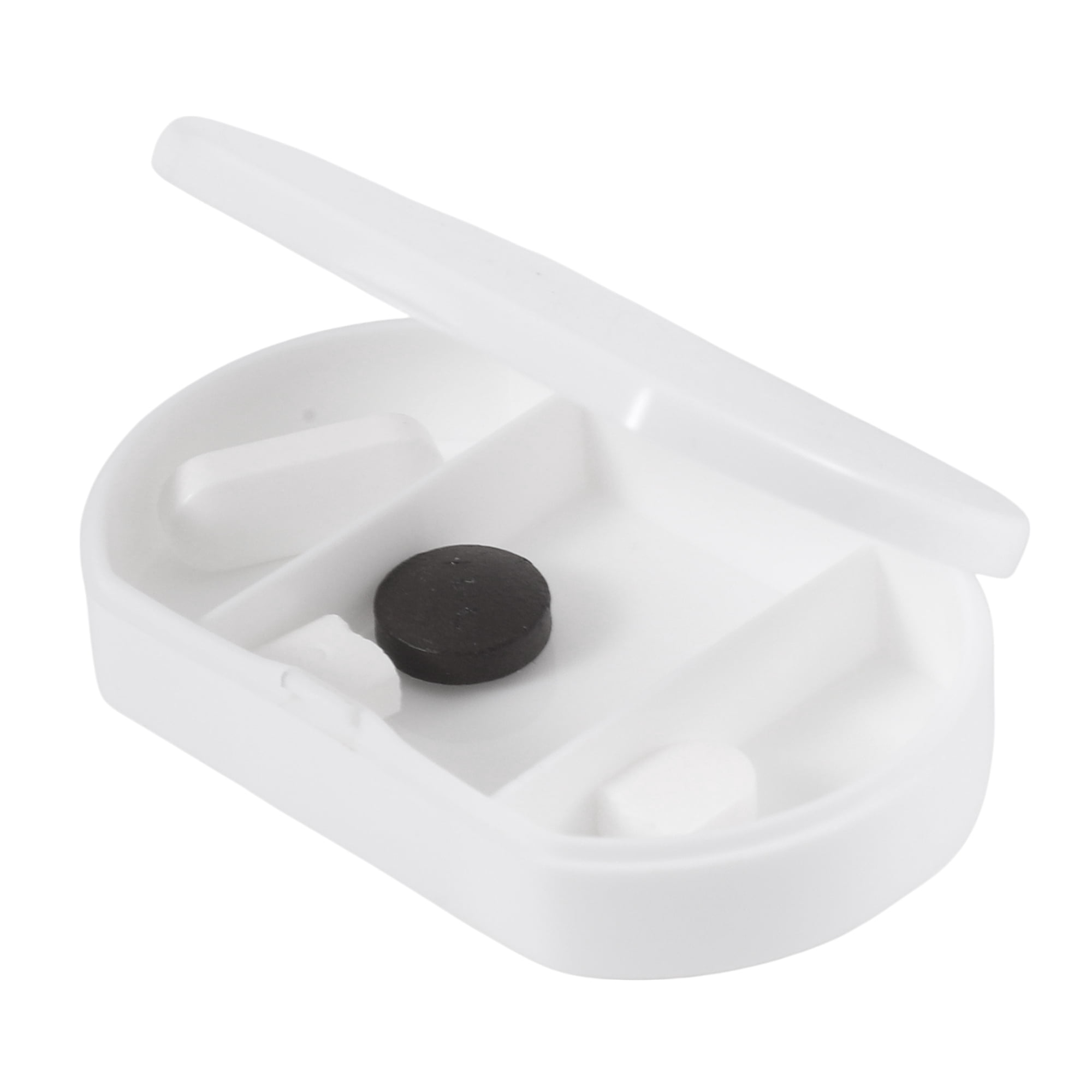 Unique Bargains Durable 3 Compartments Pill Case for Travel 1 Pc White