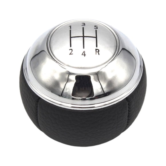 Ruiboury Leather Car Gear Shift Knob Modified Solid Color Manual Detachable Automotive Vehicle Shifter Part Accessories Silver 5 Gear