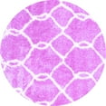 thumbnail image 1 of Ahgly Company Indoor Round Trellis Purple Modern Area Rugs, 4' Round, 1 of 4