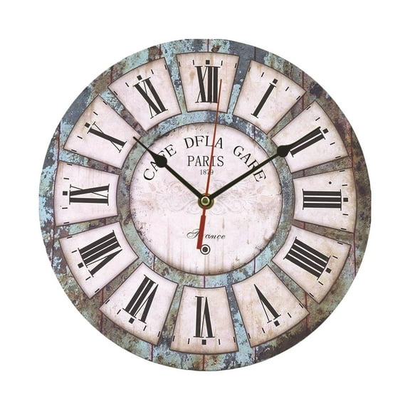 Style Wooden Wall Clock ,Non Ticking ,Large Clock ,12" Clocks for Bedroom, Living Room ,Kitchen, Office Decoration , Roman