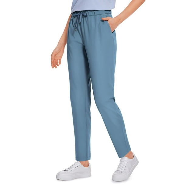 cRZ YOgA Womens 4-Way Stretch casual golf Pants Tall 29 - Sweatpants Travel  Lounge Outdoor Workout Athletic Pockets Trousers Ink Blue Small