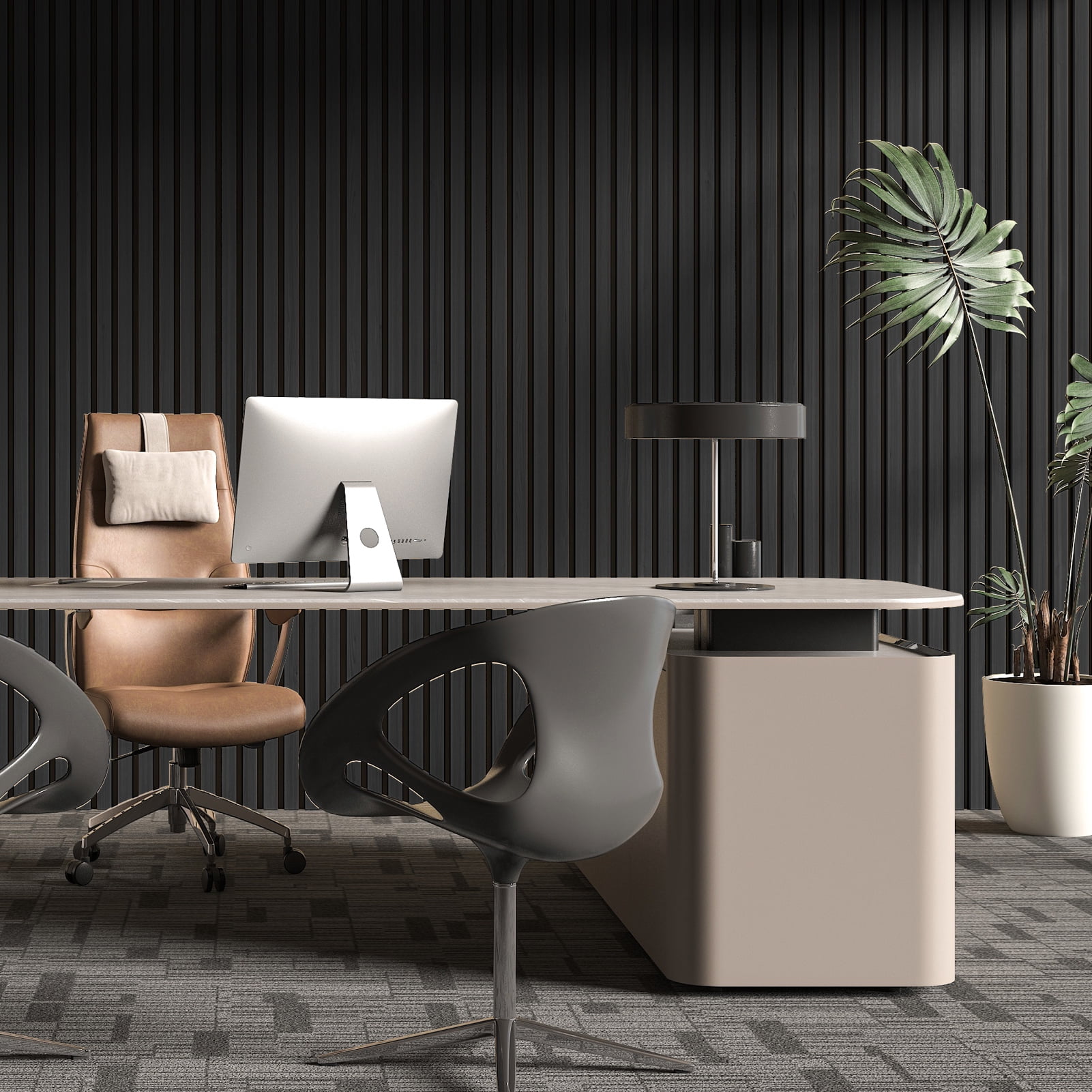 4Pcs 24" x 12" Wood Slat Acoustic Wall Paneling for Modern Interior wall Decor,MDF Accent Wooden Wall Panels,8 Sq.ft,Gray Oak