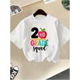 thumbnail image 1 of 2nd Grade Graphic T-Shirt for Girls - Soft Cotton Knit, Round Neck Short Sleeve Tee with apple & Pencil Design, School uniforms & Casual Wear, inspirational Girls' Tshirt, School uniform Tee, 1 of 6