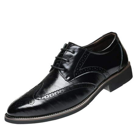 

nsendm Mens Leather Casual Shoes 10.5 Classical Style Men s Breathable Hollow Van s Slip on Mens Shoes Leather Black 12