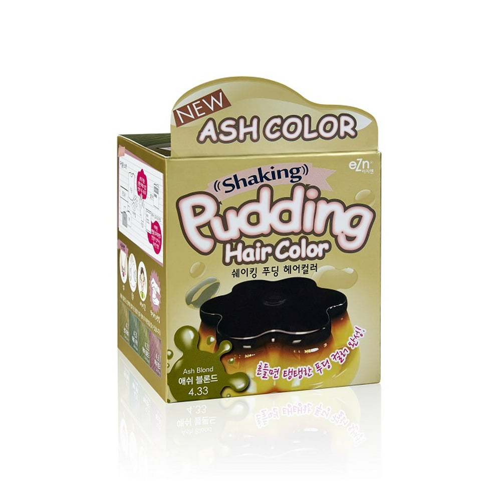 EZN Shaking Pudding Hair Dye Color 4.33 Ash Blond Color, DIY Kit