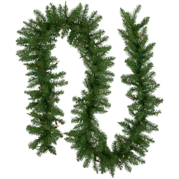 Northlight Pre-Lit Rockwood Pine Artificial Christmas Garland - 9' x 10" - Multi Lights