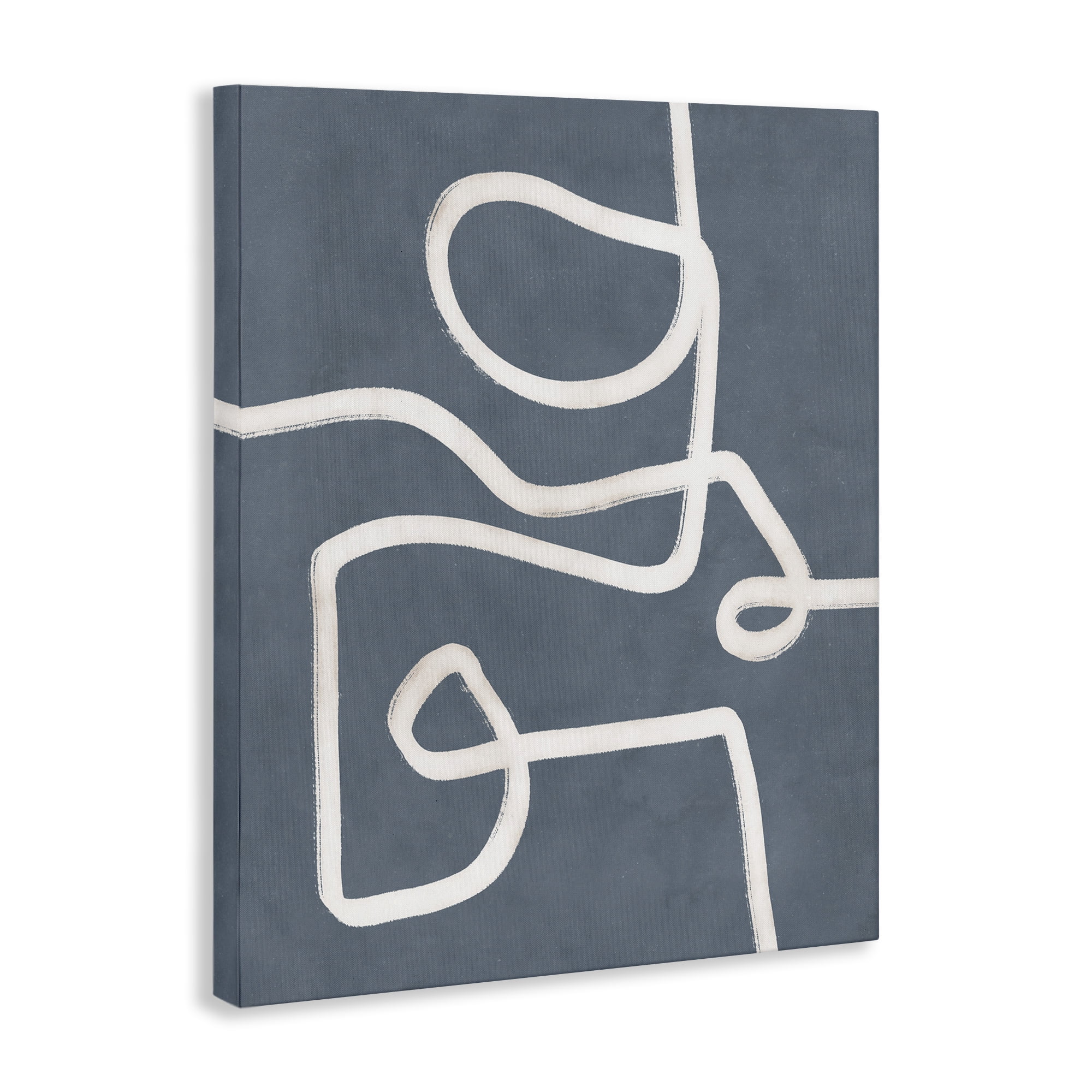 Stupell Industries Free Line on Blue Abstract Painting Gallery Wrapped Canvas Art Print Wall Art, 16 x 20
