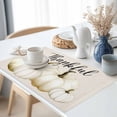 thumbnail image 3 of Thanksgiving Placemats Set of 4 Fall Farmhouse Beige Pumpkin Linen Texture Heat Insulated Linen Place Mats, Washable Stain-Proof Table Mats for Dining Tables Holiday Decor 13x19inch, 3 of 9