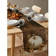 thumbnail image 6 of Fall White Pumpkins Burlap-Cotton Table Runner 36 Inches Long,Vintage Watercolor Maple Leaf Farmhouse Table Runners,Outdoor Dining Tablecloths Decor for Baby Shower Party Wedding 13x36, 6 of 9