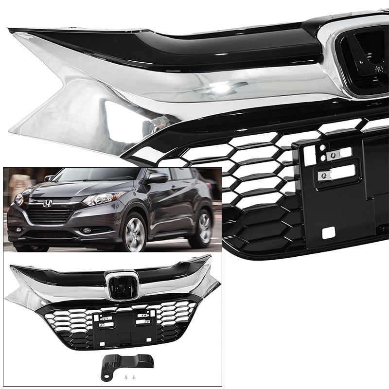 For 2016-2018 Honda HR-V HRV Front Bumper Upper Grille Chrome Grill Replacement