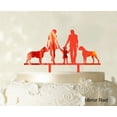 thumbnail image 1 of Wedding Cake Topper With Child And Pets Family Silhouette Cake Topper Decoration Cake Color Option Available 6-7 Inches Wide, 1 of 1