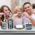 thumbnail image 6 of 4 Piece Bathroom Accessories Set with Soap Dispenser Toothbrush Holder Cotton Jar and Soap Tray Mermaid Color, 6 of 9