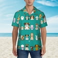 thumbnail image 4 of Fotbe Cartoon Dogs Hawaiian Shirt For Men Unisex Summer Beach Casual Short Sleeve Cotton Linen Button Down Shirts-X-Large, 4 of 9