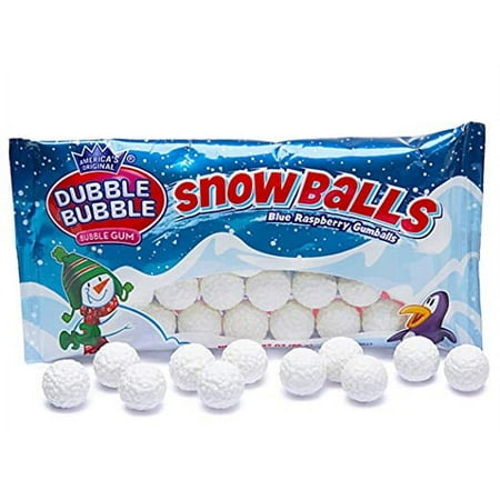 BLUE RASPBERRY BUBBLE GUM SNOW GUMBALLS, BLUE RASPBERRY
