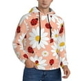 thumbnail image 2 of Xecao Daisy and Ladybug Pattern Men's Adult Pullover Hoodie,Hooded Sweatshirt-Small, 2 of 7