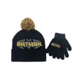 thumbnail image 1 of DC Comics Batman Logo Chauve-Souris Ensemble Bonnet et Gants pour Enfants, 1 of 2