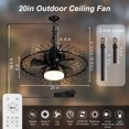 thumbnail image 2 of UrbanSync 20" Outdoor Ceiling Fan with Light with Remote, 6 Speeds & Timer, 3CCT Dimmable LED, IP65 Waterproof, for Kitchen, Bedroom, Outdoor, Square, 2 of 7