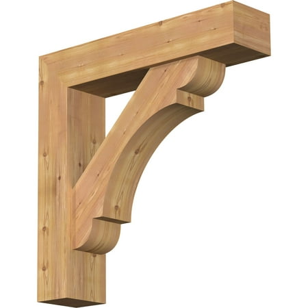 

Ekena Millwork 7 1/2 W x 34 D x 34 H Olympic Block Smooth Bracket w/ Offset Brace Western Red Cedar