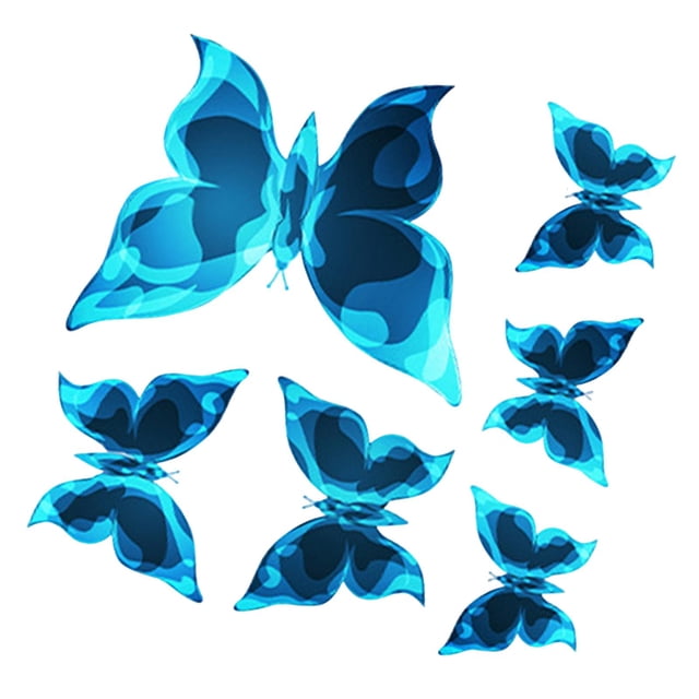6 pegatinas luminosas de mariposa para decoración del hogar, bricolaje, que brillan en la oscuridad, para habitación de niños, recuerdos de fiesta, 10 cm x 10 cm