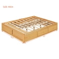 thumbnail image 3 of Harper & Bright Designs Queen Size Platform Bed with 4 Storage Drawers and Footboard Storage Cubby, Simple Bed Frame No Headboard for Bedroom, Natural, 3 of 15