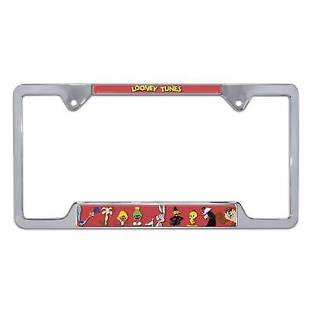 Looney Tunes Open Chrome Metal License Plate Frame