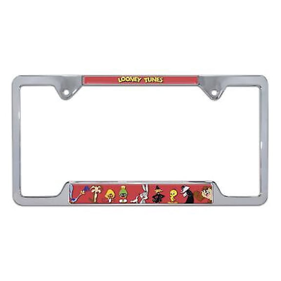 Looney Tunes Open Chrome Metal License Plate Frame