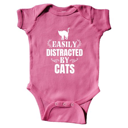 

Inktastic Easily Distracted by Cats Gift Baby Boy or Baby Girl Bodysuit