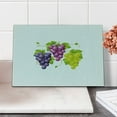 thumbnail image 2 of Vineyard Cutting Board, 3 Clusters of Ivy Burgundy Region Blending Fresh Agriculture Picture Art, Decorative Tempered Glass Cutting and Serving Board, Small Size, Purple Green, by Ambesonne, 2 of 5